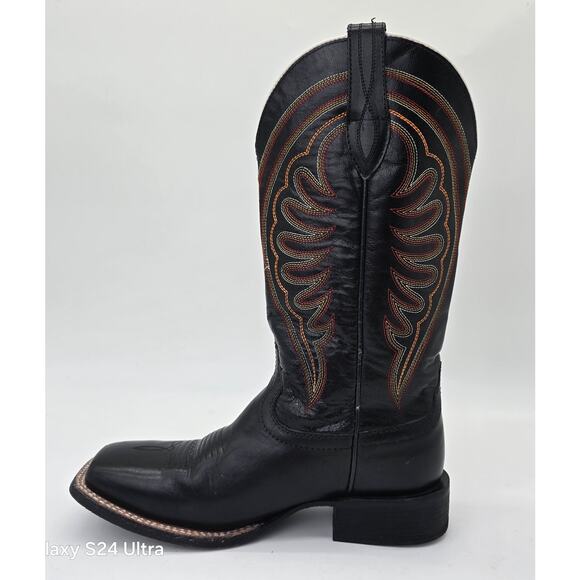 ARIAT Western Boots Black Full Grain Leather Square Toe 10027361 Women's 6.5B - Picture 3 of 9